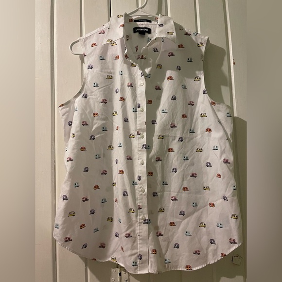 LANDS’ END happy camper sleeveless blouse-women’s size 16 like new - Picture 1 of 5